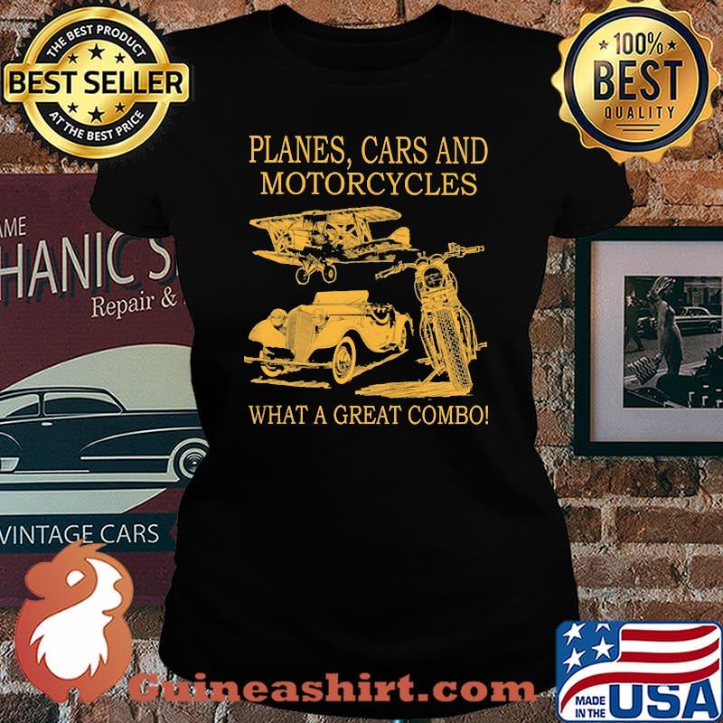 Planes cars and motorcycles what a great combo Laides tee