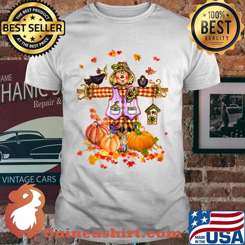 Scarecrow Autumn Hello Fall Pumpkin Thanksgiving Halloween T-Shirt