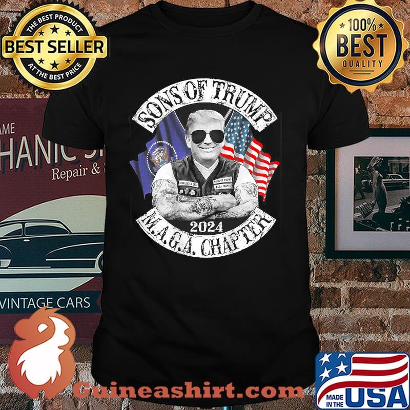 Sons of Trump Maga Chapter 2024 American Flag T-Shirt