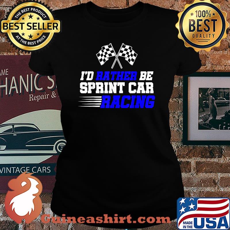 Sprint Car Racing Race Track Racer FLag T-Shirt Laides tee