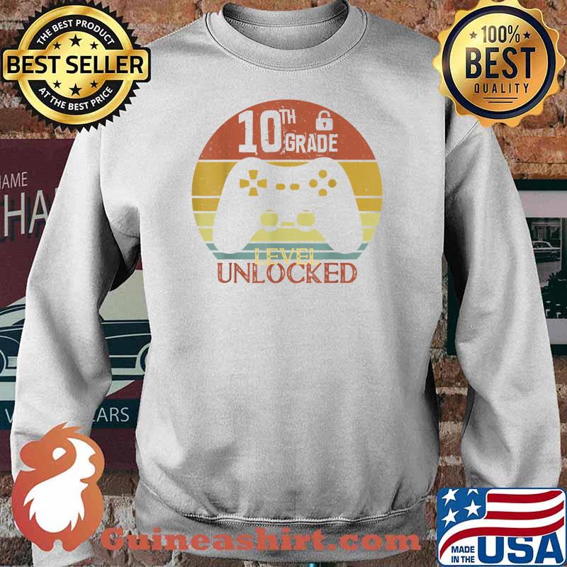 Tenth Grade Shirt 10th Grade Level Unlocked Gamer Vintage T-Shirt Sweater