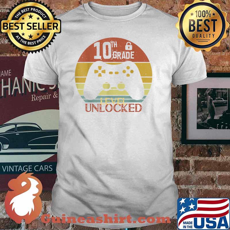 Tenth Grade Shirt 10th Grade Level Unlocked Gamer Vintage T-Shirt