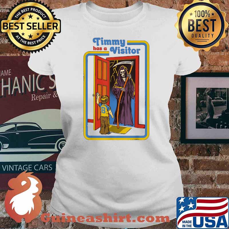 Timmy has a visitor skeleton death Halloween Costume T-Shirt Ladies tee