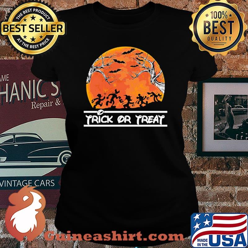 Trick Or Treat Halloween Blood Moon Shirt Laides tee