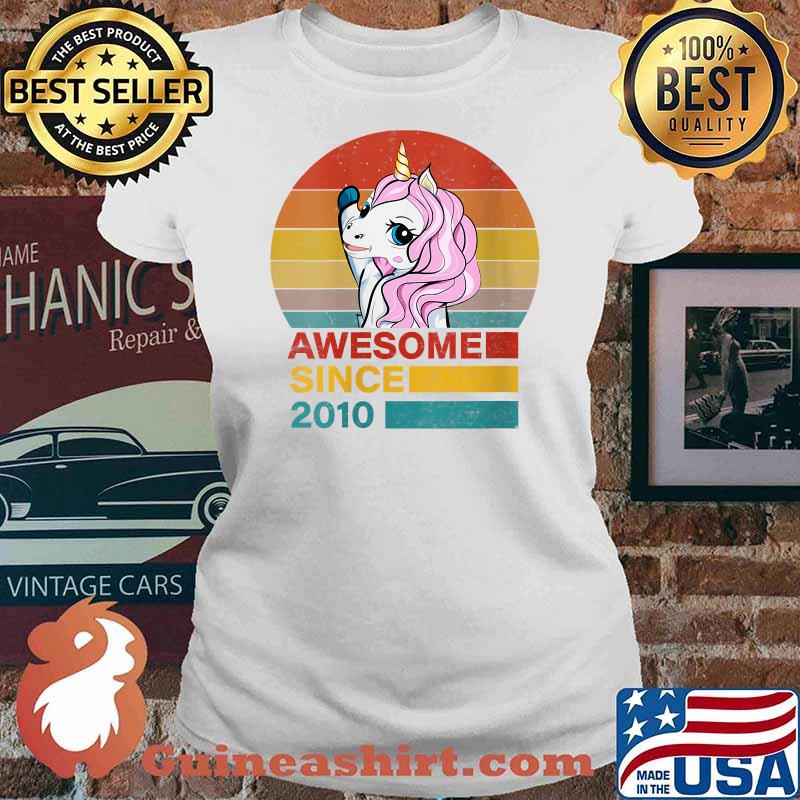 Unicorn Birthday Awesome Since 2010 11 year old birthday Vintage T-Shirt Ladies tee