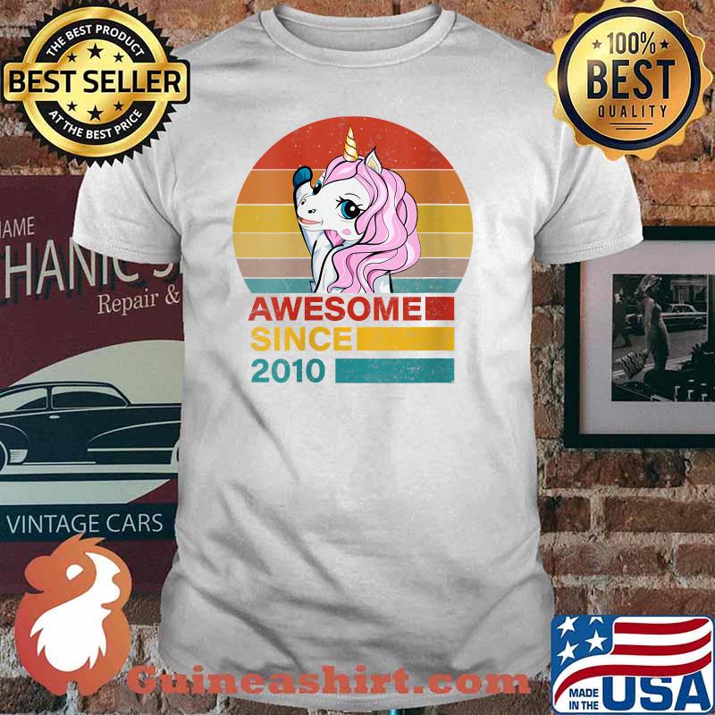 Unicorn Birthday Awesome Since 2010 11 year old birthday Vintage T-Shirt