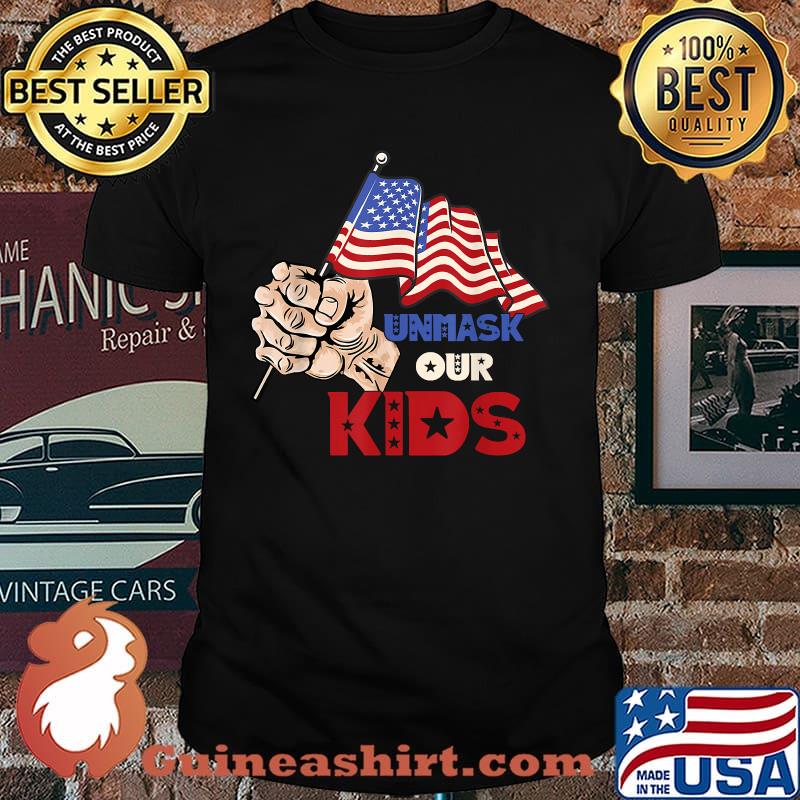 Unmask Our KID Protect Your Constitutional Rights USA Flag T-Shirt