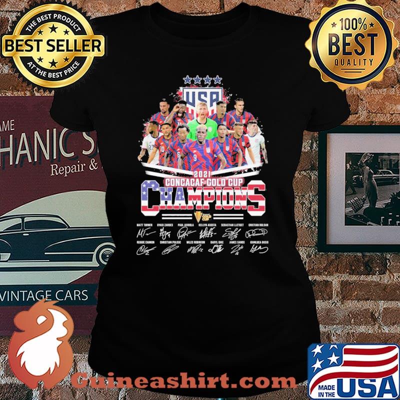 USA 2021 Concacaf Gold Cup Champion American Flag Shirt Laides tee