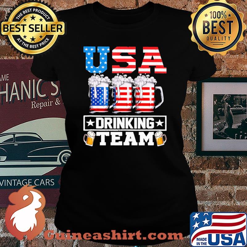 USA Drinking Team American Flag Shirt Laides tee