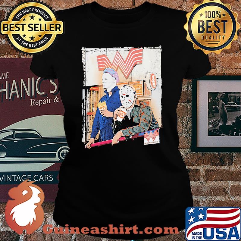 Whataburger Bleached Jason Voorhees Michael Myers Halloween Shirt Laides tee