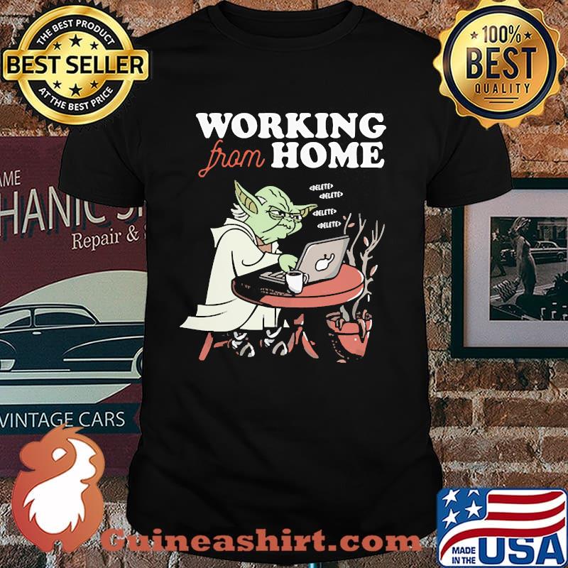 Working from home yoda computer shirt