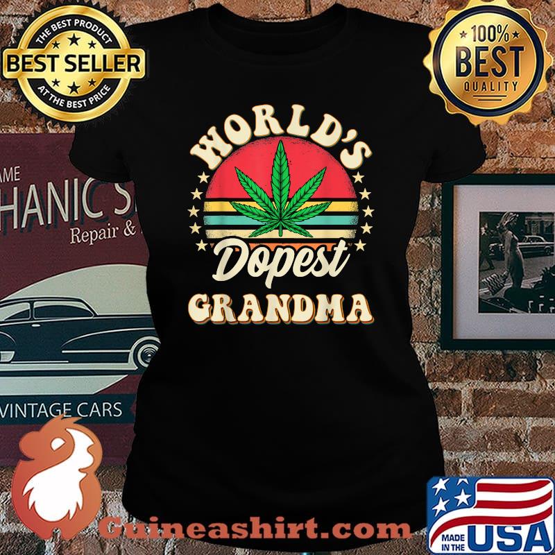 Worlds Dopest Grandma Cannabis Vintage T-Shirt Laides tee