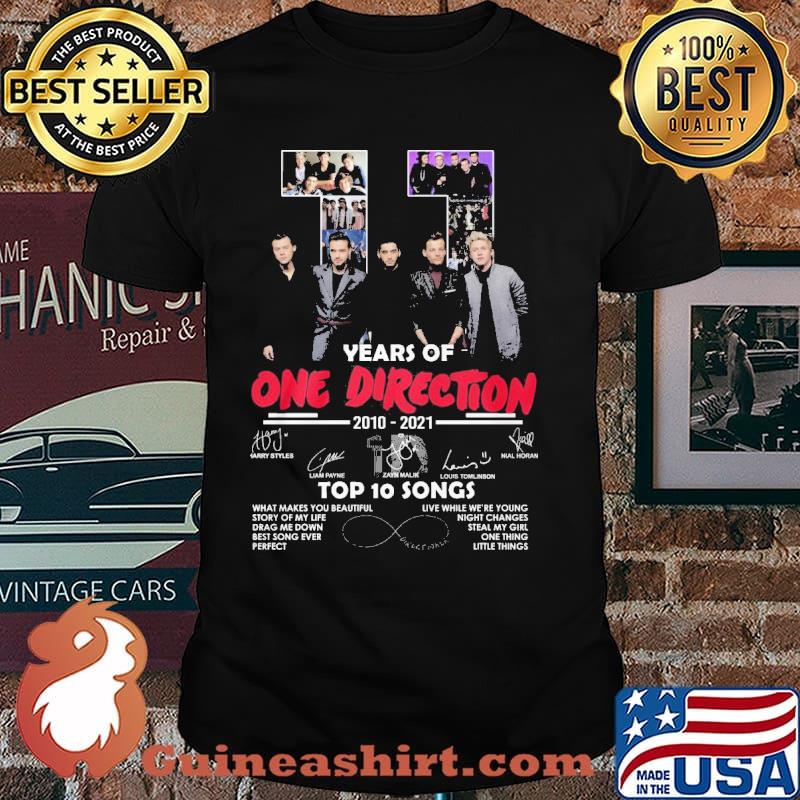 11 years of One Direction 2010-2021 top 10 songs shirt