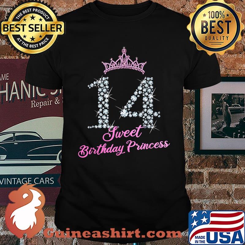 14 Years Sweet Birthday Princess Pink Tiara T-Shirt