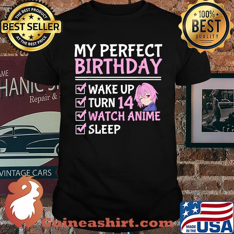 14th Perfect Birthday Watch Anime 14 Years Old Anime Girls T-Shirt