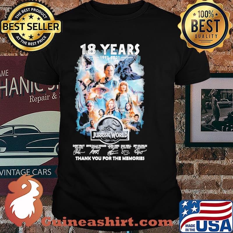 18 years Jurassic World thank you for the memories shirt