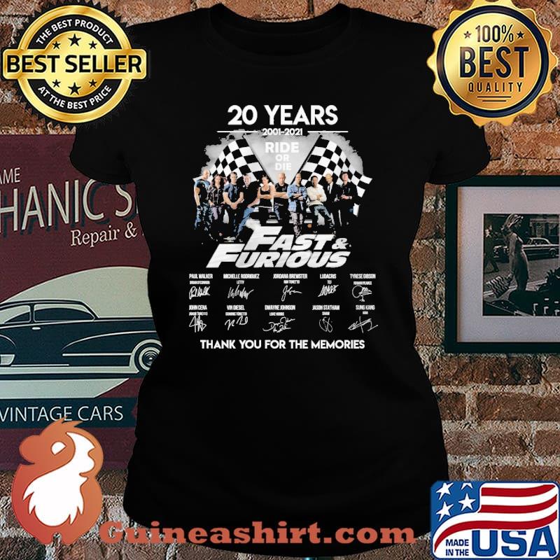 20 years 2001-2021 Ride or die fast and furious s Laides tee