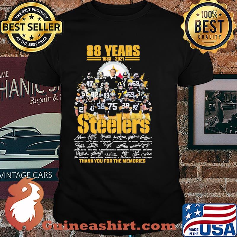 88 years 1933 2021 steelers thank you for the memories signatures shirt