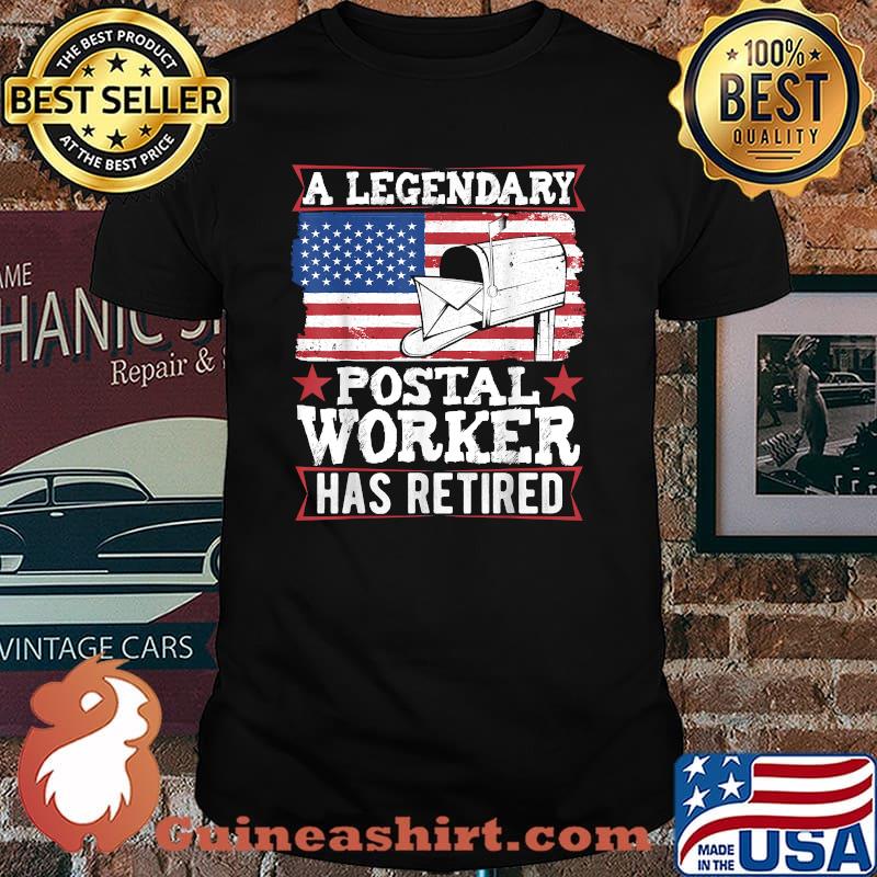 A Legendary Postal Worker Has Retired American Flag T-Shirt