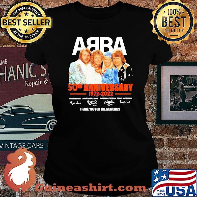 ABBA 50th Anniversary 1972 2022 Thank You For The Memories Shirt Laides tee