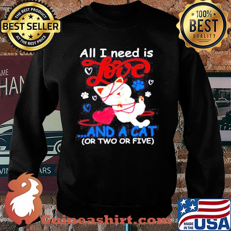 All I Need Is Love And A Cat Or Two Or Five Cat Knitting s Sweater