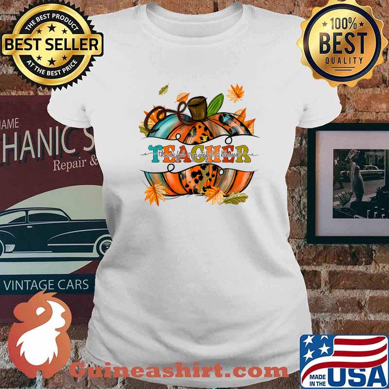 Autumn Fall Teacher Thankful Grateful Blessed Pumpkin T-Shirt Ladies tee