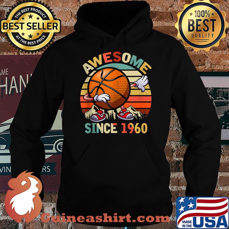 Awesome Since 1960 Birthday Basketball Dabbing Vintage T-Shirt Hoodie
