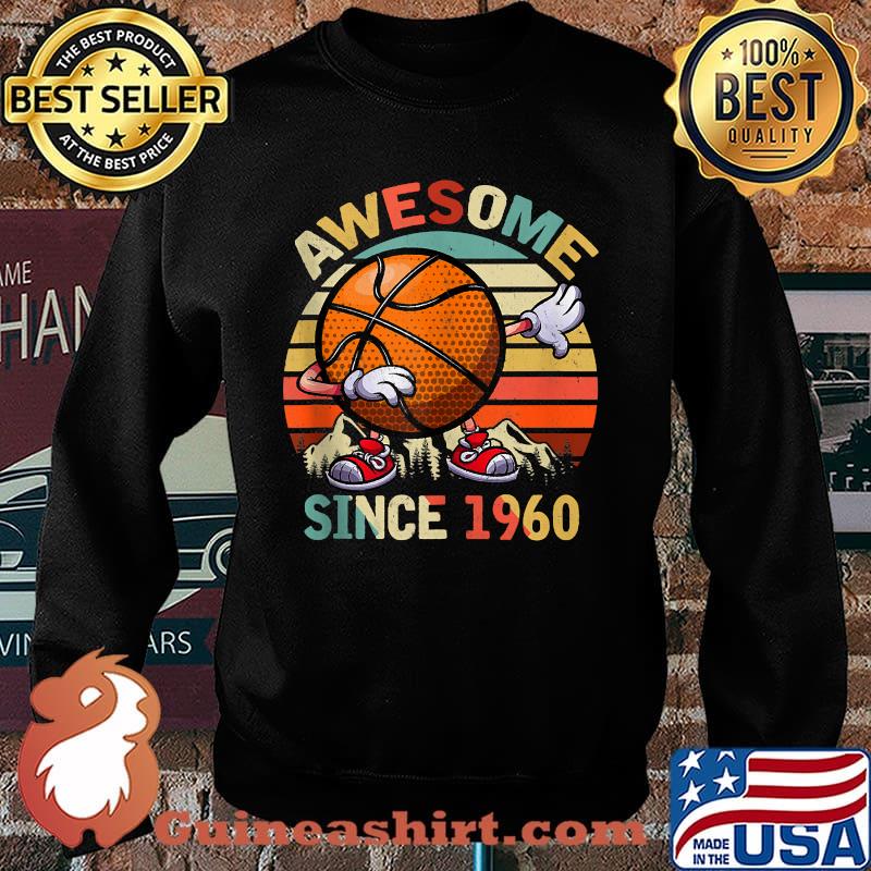 Awesome Since 1960 Birthday Basketball Dabbing Vintage T-Shirt Sweater
