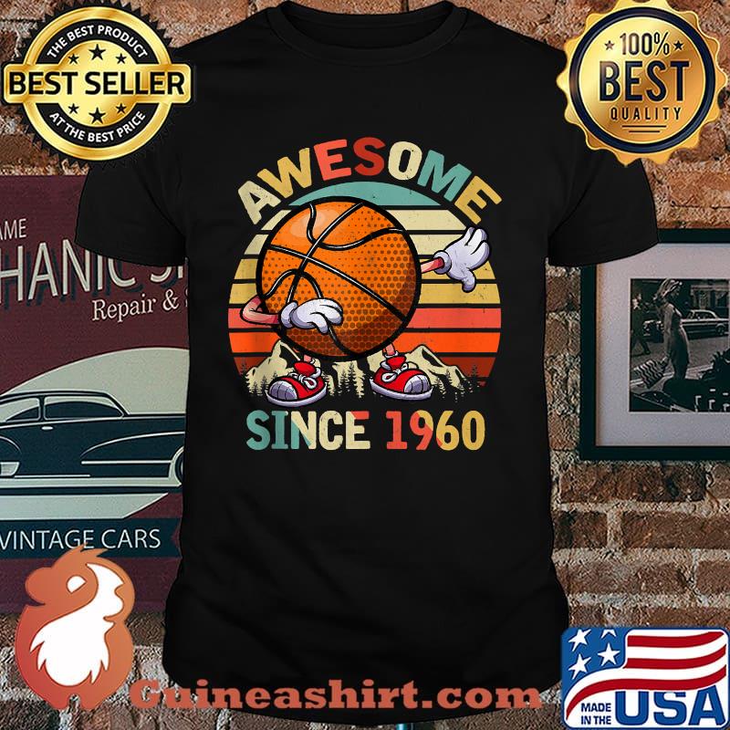 Awesome Since 1960 Birthday Basketball Dabbing Vintage T-Shirt