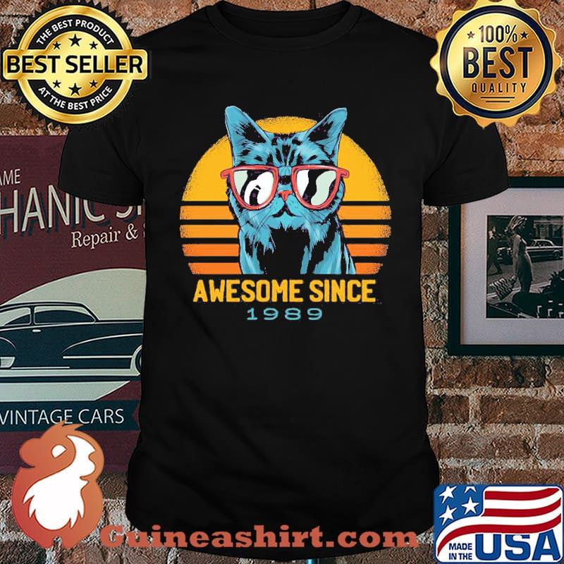 Awesome Since 1989 Cat Vintage Shirt