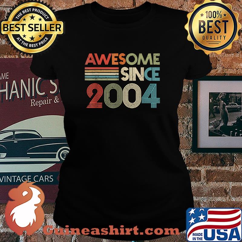 Awesome Since 2004 17th Birthday Retro T-Shirt Laides tee