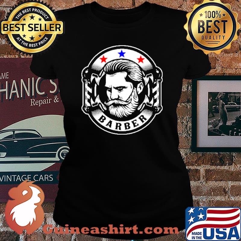 barber man logo s Laides tee