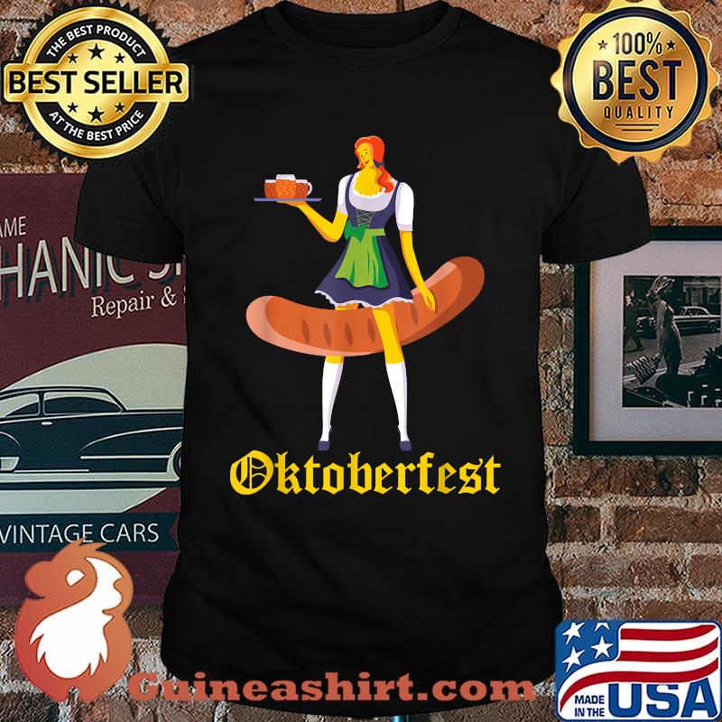 Barmaid Oktoberfest German Woman Dirndl Bratwurst T-Shirt