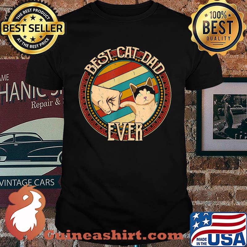 Best Cat Dad Ever Bump Fit Father's Day Vintage T-Shirt