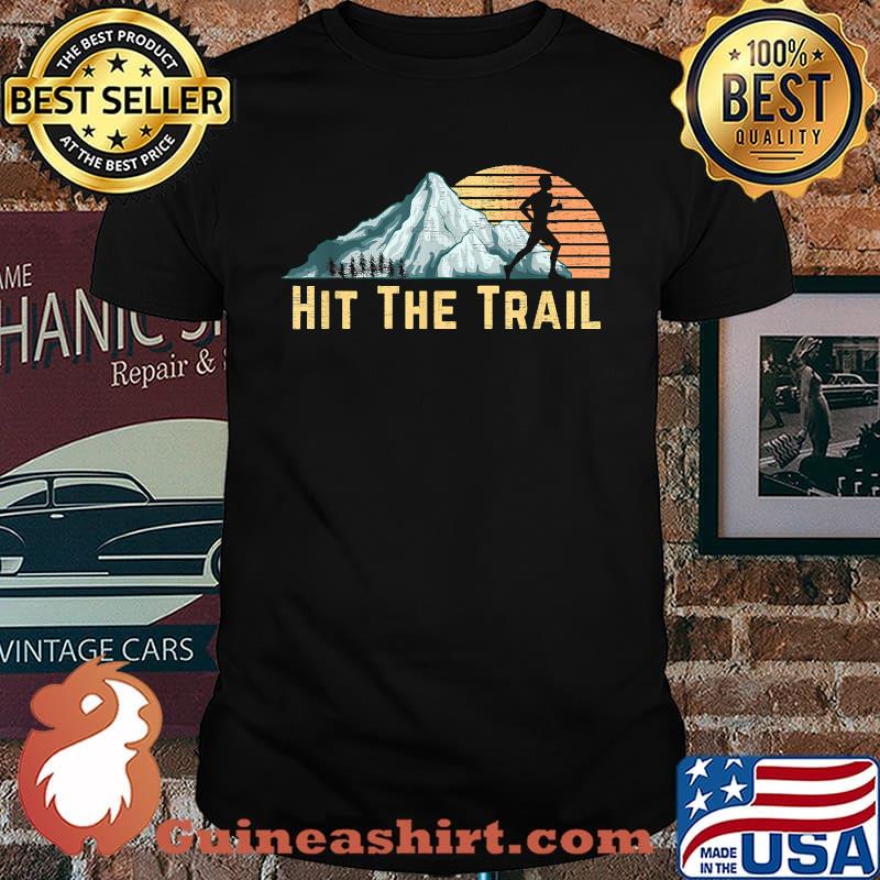Best hit The Trail Mountain Runner Running Vintage Sunset T-Shirt