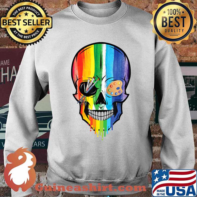 Best matching Family Artist art Skull Costume Halloween Rainbow T-Shirt Sweater