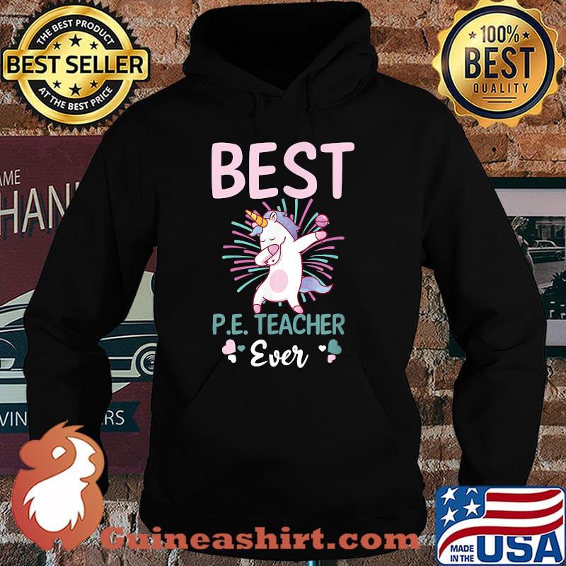 Best PE Teacher Ever Design Dab Unicorn Christmas T-Shirt Hoodie