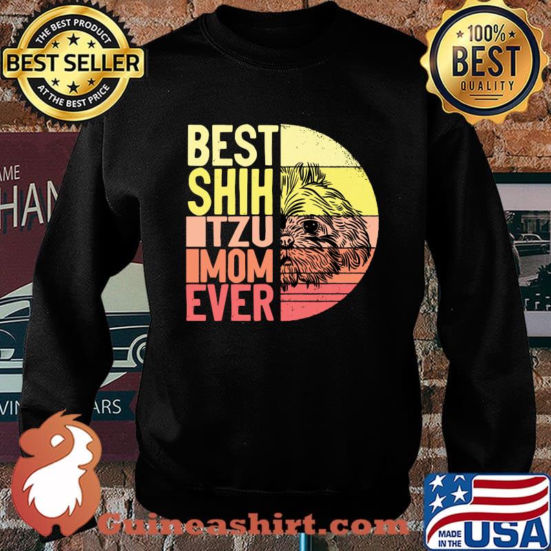 Best Shih Tzu Mom Ever for a Shih Tzu Retro SUnset T-Shirt Sweater