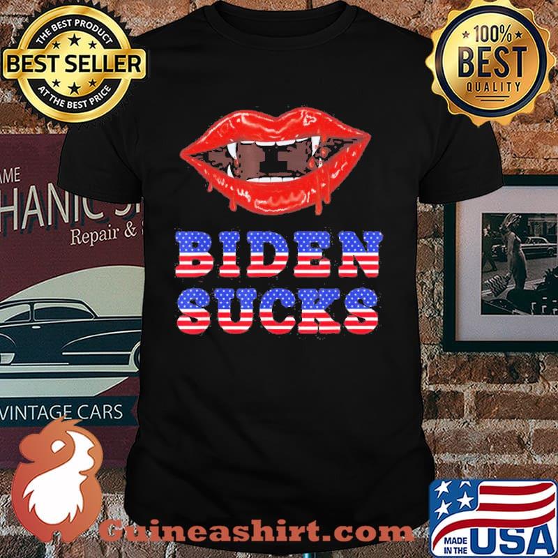 Biden Sucks Sexy Lips Blood and Fangs Vampire Halloween Shirt