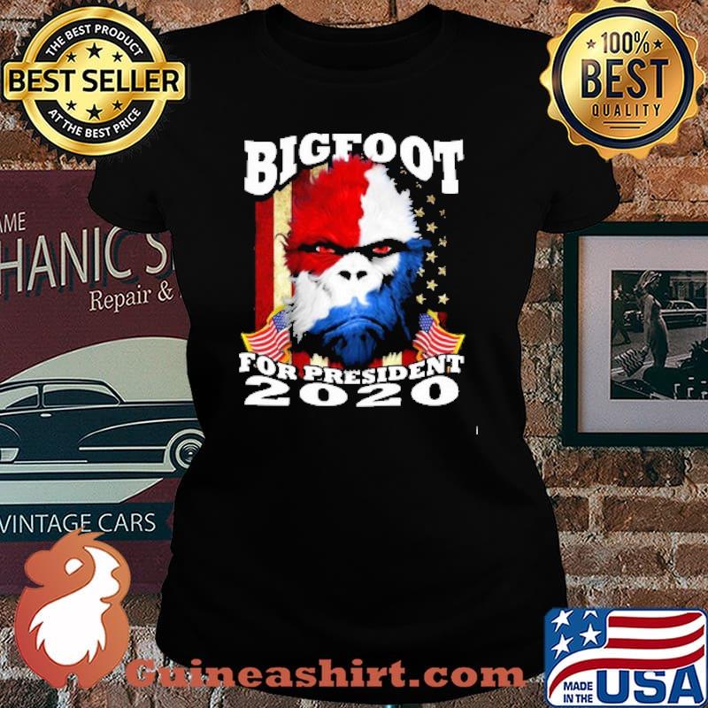 Bigfoot for president 2020 american flag s Laides tee
