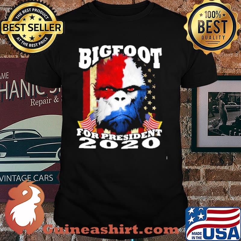 Bigfoot for president 2020 american flag shirt