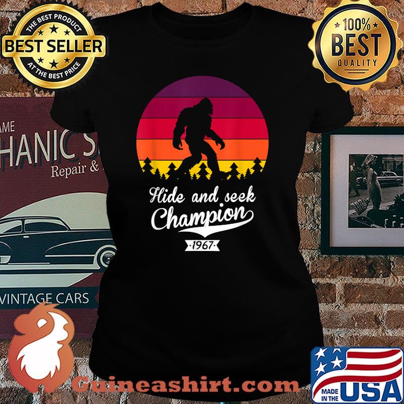 Bigfoot Hide and Seek Champion Retro 1967 T-Shirt Laides tee