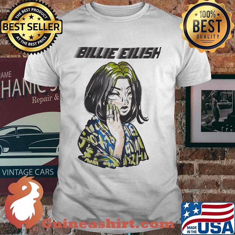 Billie Eilish Colorful Anime Portrait T-Shirt