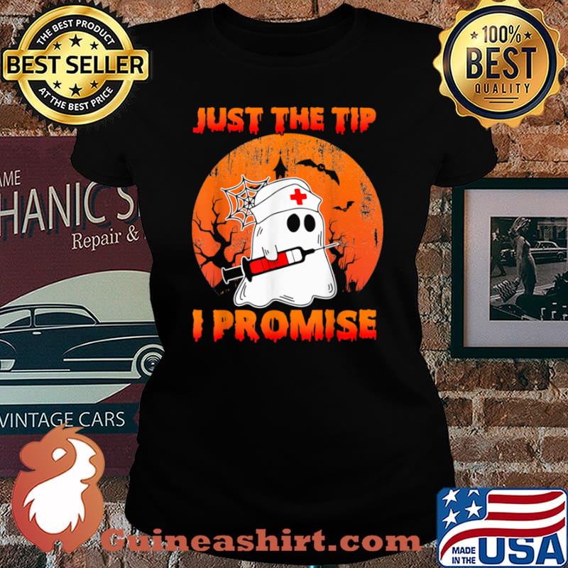 Boo Boo Crew Just The Tip Cute Nurse Ghost Halloween Shirt Laides tee