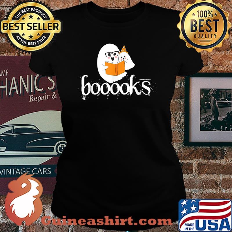 Booooks Halloween Ghost Reading Library Books T-Shirt Laides tee