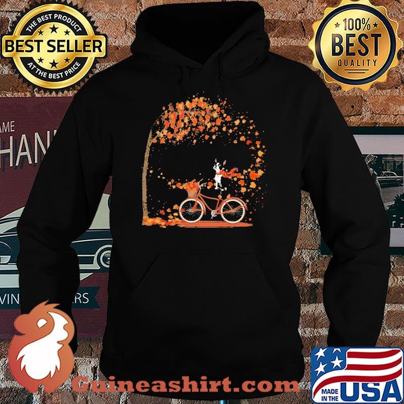 Boston Terrier Cycling To Autumn s Hoodie