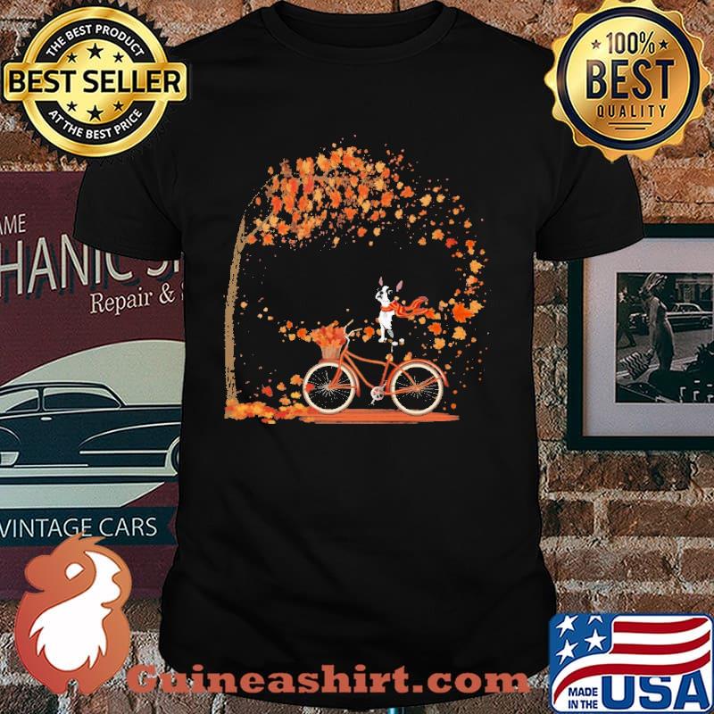 Boston Terrier Cycling To Autumn shirt