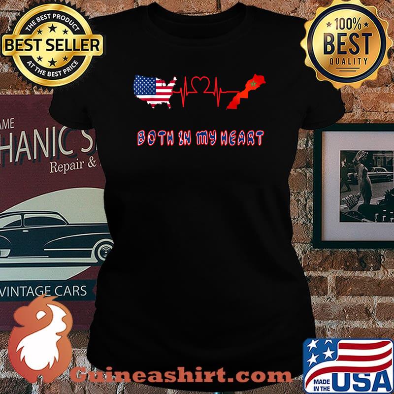 Both in my heart Morocco American flag T-Shirt Laides tee
