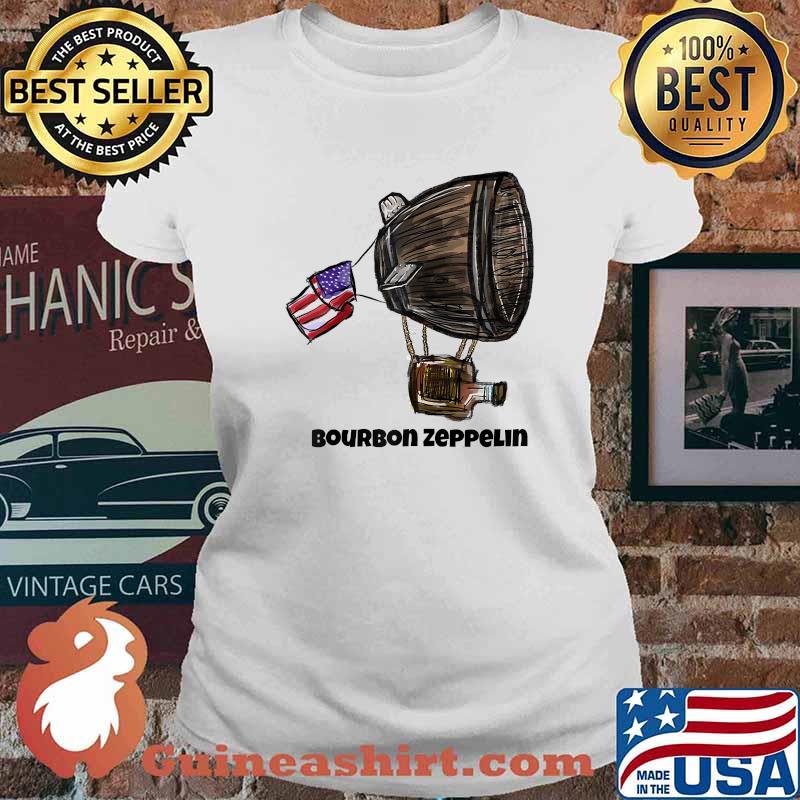Bourbon Zeppelin Logo Usa Flag T-Shirt Ladies tee