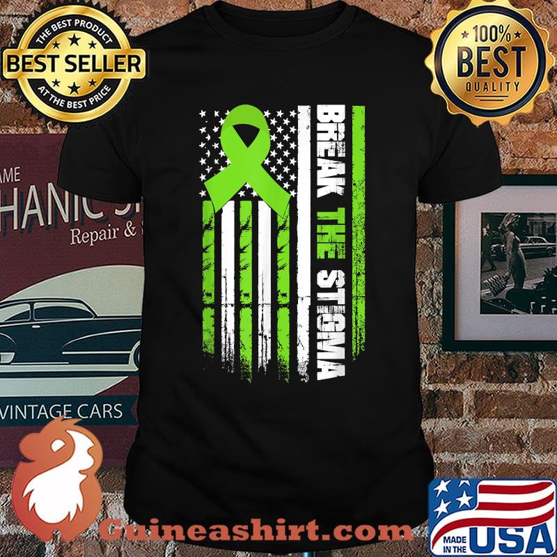 Break The Stigma, Mental Health American Flag T-Shirt